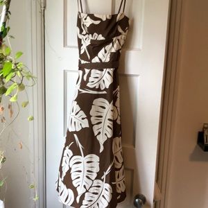 BCBG Leaf print strapless dress size 6